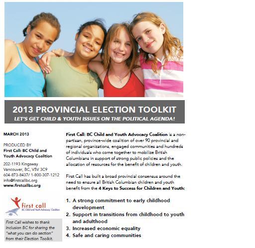 First Call 2013 Provincial Election Toolkit